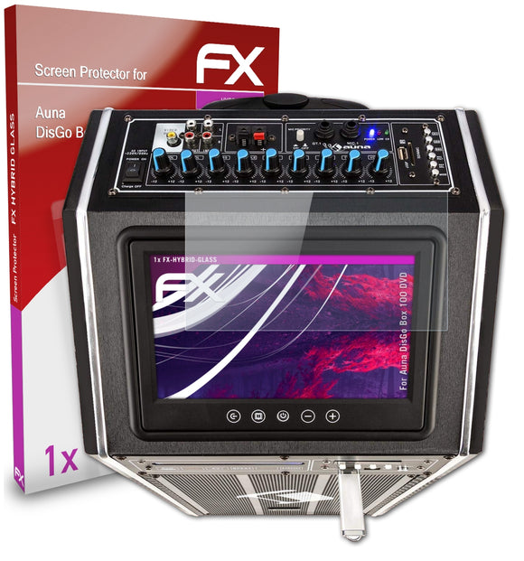 atFoliX FX-Hybrid-Glass Panzerglasfolie für Auna DisGo Box 100 DVD