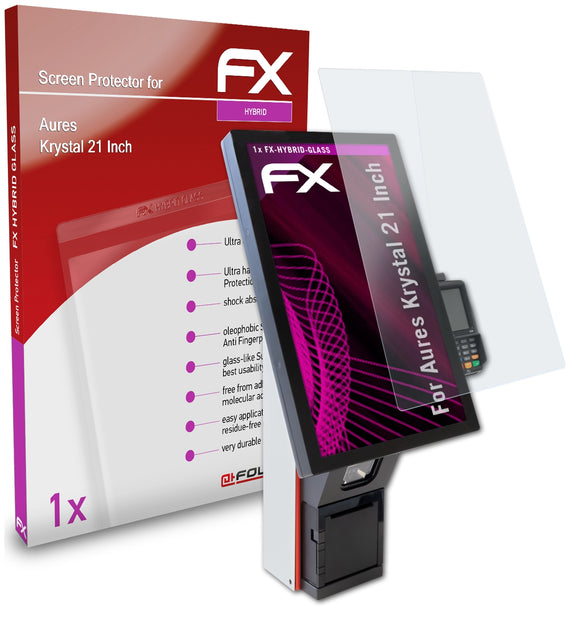 atFoliX FX-Hybrid-Glass Panzerglasfolie für Aures Krystal (21 Inch)
