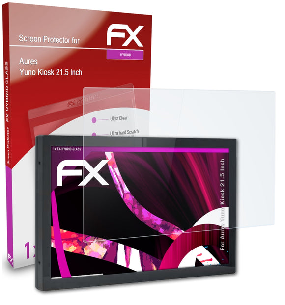 atFoliX FX-Hybrid-Glass Panzerglasfolie für Aures Yuno Kiosk (21.5 Inch)