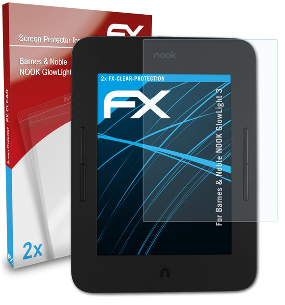 atFoliX FX-Clear Schutzfolie für Barnes & Noble NOOK GlowLight 3