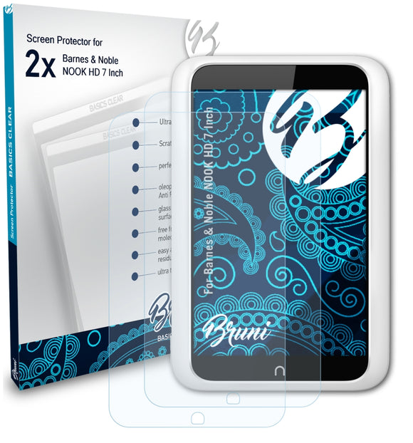 Bruni Basics-Clear Displayschutzfolie für Barnes & Noble NOOK HD 7 Inch