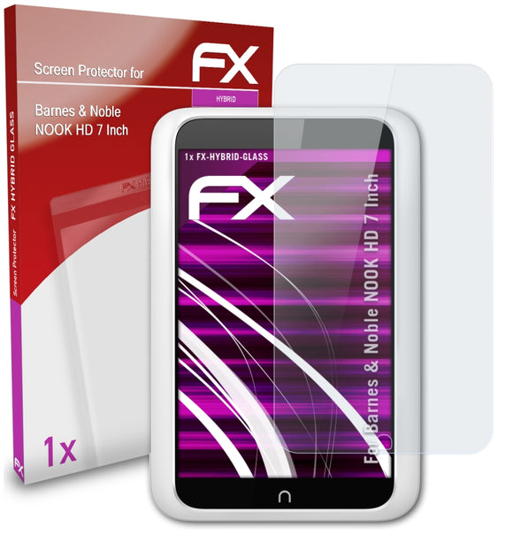 atFoliX FX-Hybrid-Glass Panzerglasfolie für Barnes & Noble NOOK HD 7 Inch