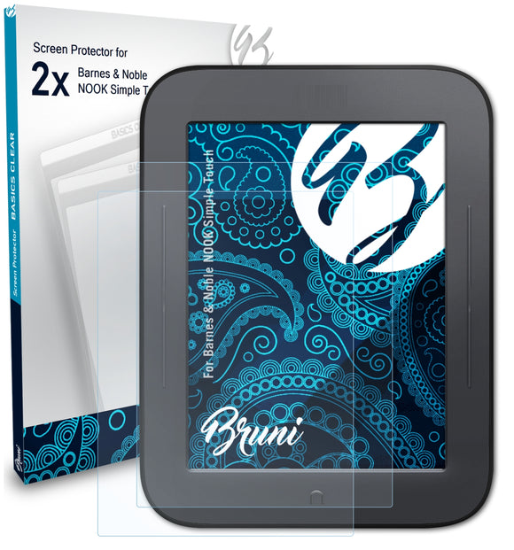 Bruni Basics-Clear Displayschutzfolie für Barnes & Noble NOOK Simple Touch