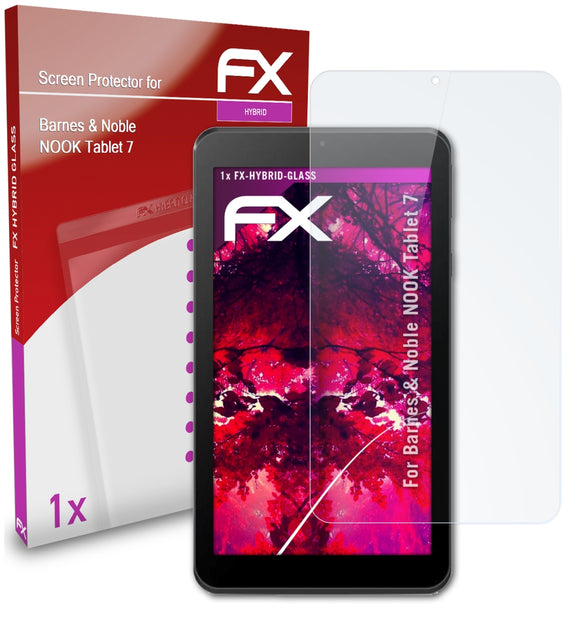 atFoliX FX-Hybrid-Glass Panzerglasfolie für Barnes & Noble NOOK Tablet 7