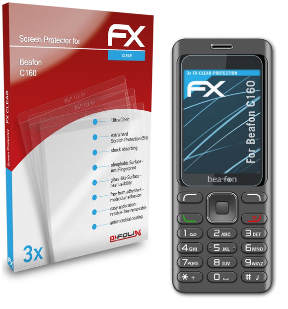 atFoliX FX-Clear Schutzfolie für Beafon C160
