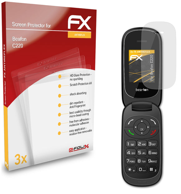 atFoliX FX-Antireflex Displayschutzfolie für Beafon C220