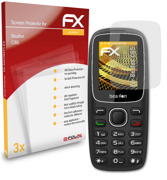 atFoliX FX-Antireflex Displayschutzfolie für Beafon C65