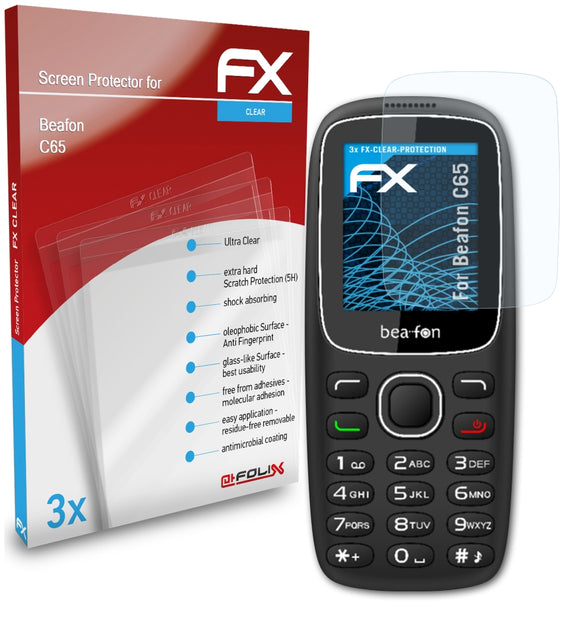 atFoliX FX-Clear Schutzfolie für Beafon C65