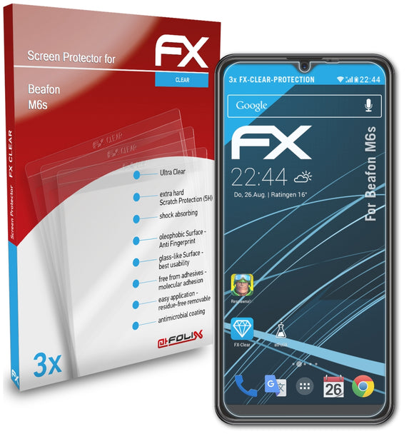 atFoliX FX-Clear Schutzfolie für Beafon M6s