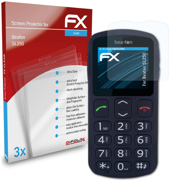 atFoliX FX-Clear Schutzfolie für Beafon SL250