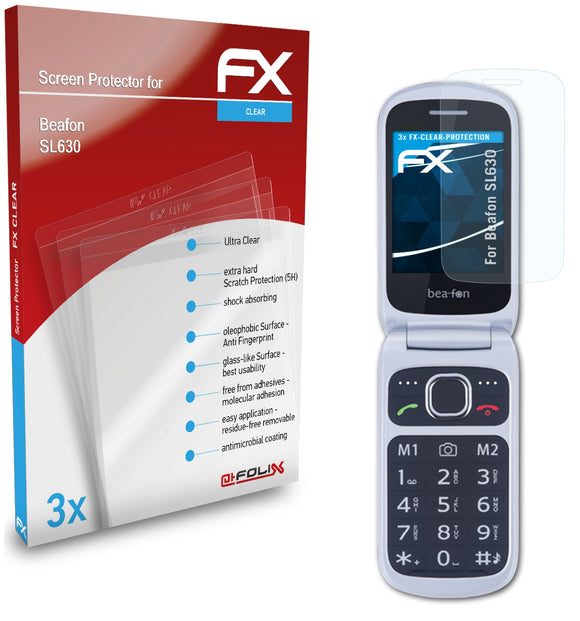 atFoliX FX-Clear Schutzfolie für Beafon SL630