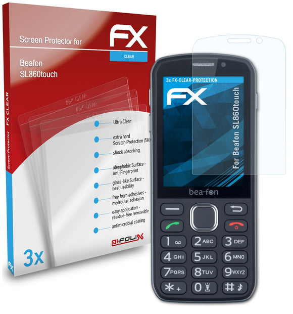 atFoliX FX-Clear Schutzfolie für Beafon SL860touch