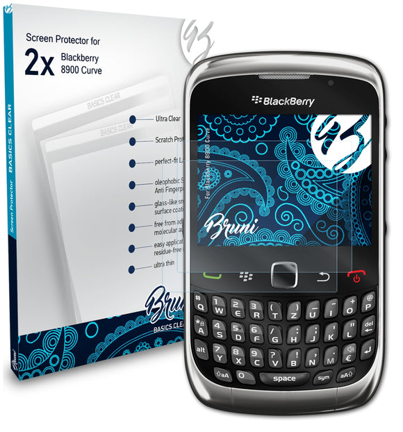 Bruni Basics-Clear Displayschutzfolie für Blackberry 8900 Curve