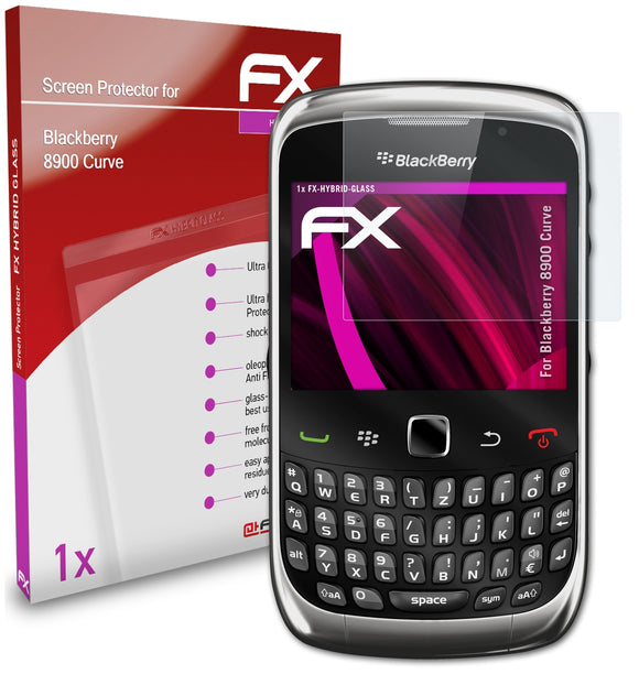 atFoliX FX-Hybrid-Glass Panzerglasfolie für Blackberry 8900 Curve