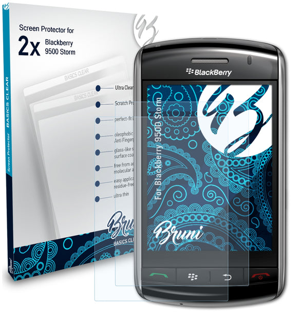 Bruni Basics-Clear Displayschutzfolie für Blackberry 9500 Storm