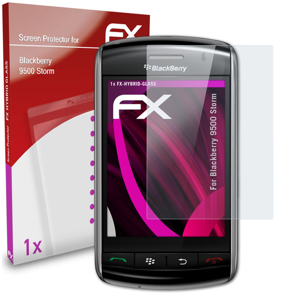 atFoliX FX-Hybrid-Glass Panzerglasfolie für Blackberry 9500 Storm
