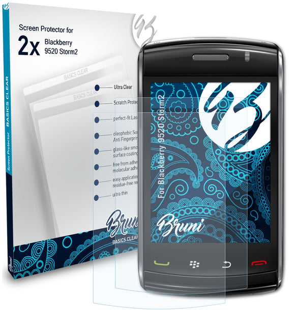 Bruni Basics-Clear Displayschutzfolie für Blackberry 9520 Storm2
