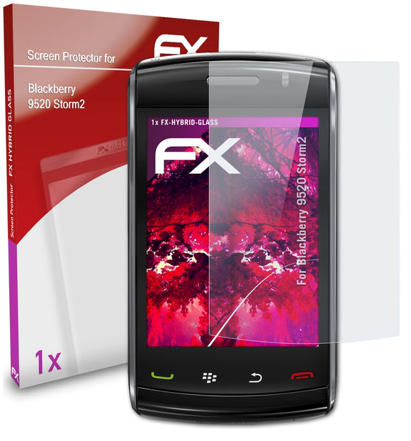 atFoliX FX-Hybrid-Glass Panzerglasfolie für Blackberry 9520 Storm2