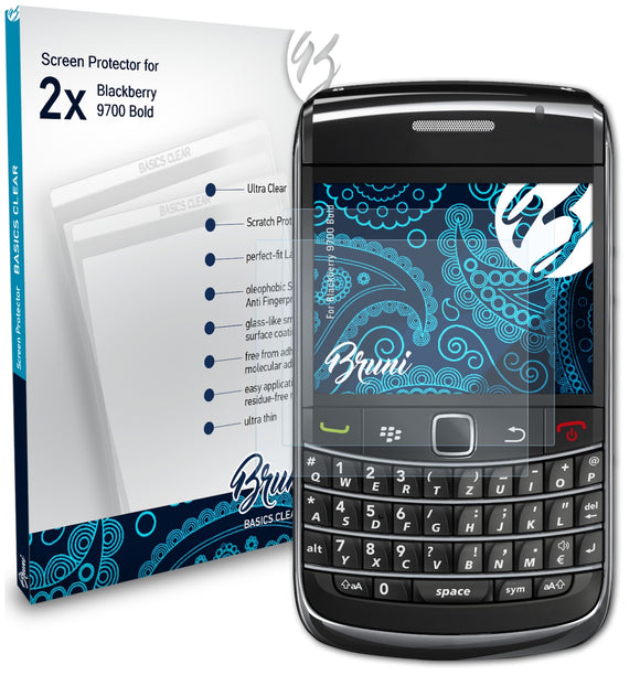 Bruni Basics-Clear Displayschutzfolie für Blackberry 9700 Bold