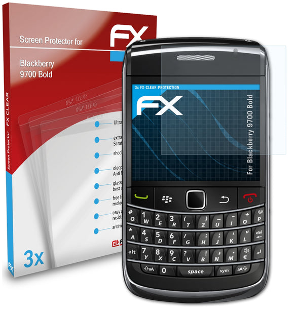 atFoliX FX-Clear Schutzfolie für Blackberry 9700 Bold