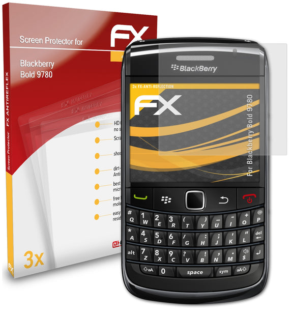 atFoliX FX-Antireflex Displayschutzfolie für Blackberry Bold 9780