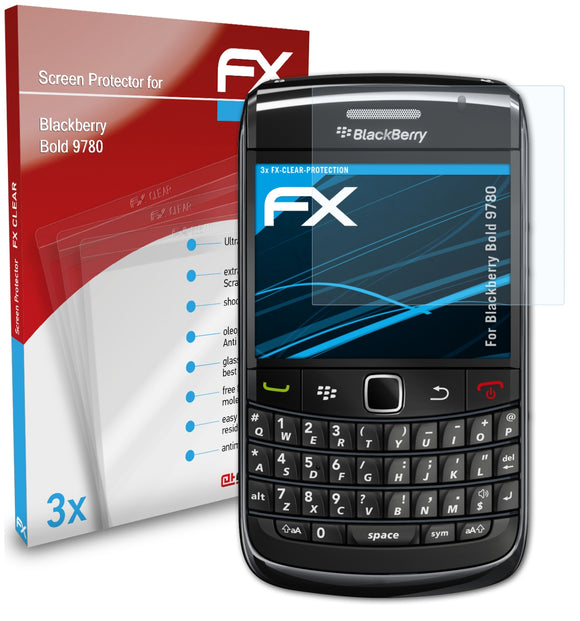 atFoliX FX-Clear Schutzfolie für Blackberry Bold 9780