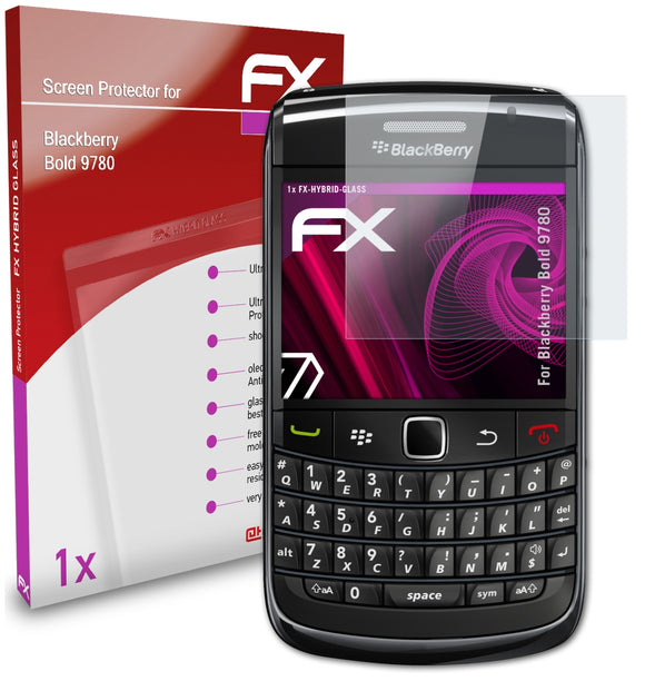 atFoliX FX-Hybrid-Glass Panzerglasfolie für Blackberry Bold 9780