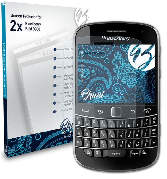 Bruni Basics-Clear Displayschutzfolie für Blackberry Bold 9900