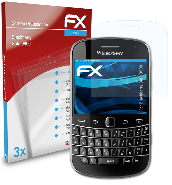 atFoliX FX-Clear Schutzfolie für Blackberry Bold 9900