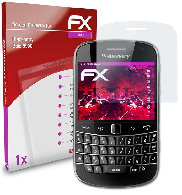 atFoliX FX-Hybrid-Glass Panzerglasfolie für Blackberry Bold 9900