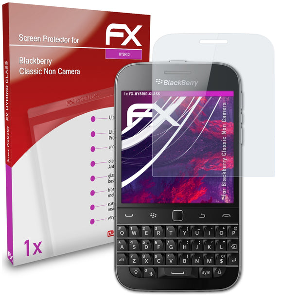 atFoliX FX-Hybrid-Glass Panzerglasfolie für Blackberry Classic Non Camera