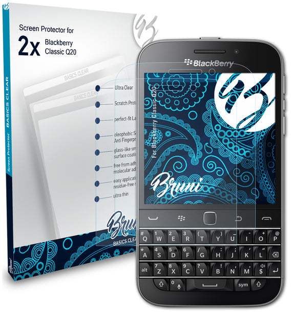 Bruni Basics-Clear Displayschutzfolie für Blackberry Classic (Q20)