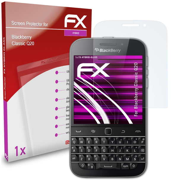 atFoliX FX-Hybrid-Glass Panzerglasfolie für Blackberry Classic (Q20)