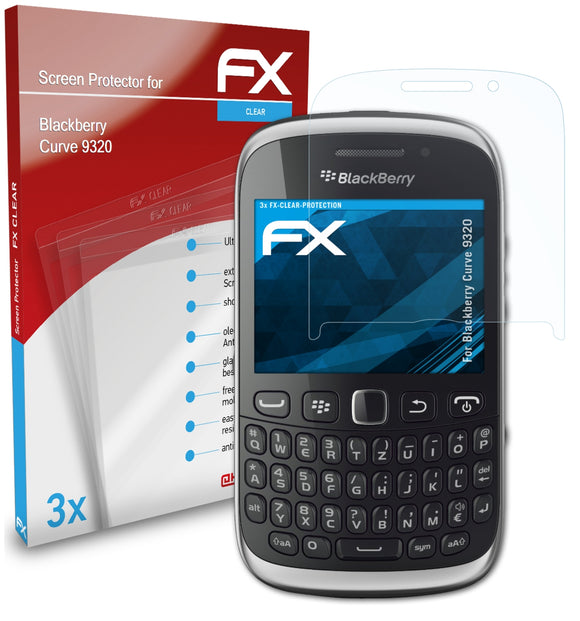 atFoliX FX-Clear Schutzfolie für Blackberry Curve 9320