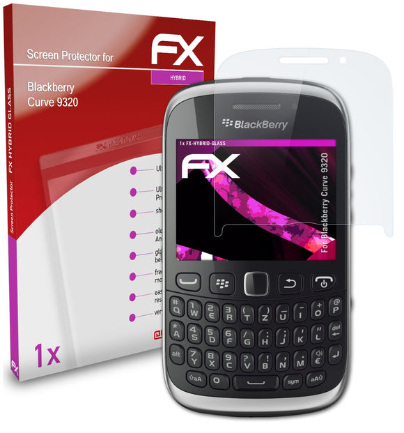 atFoliX FX-Hybrid-Glass Panzerglasfolie für Blackberry Curve 9320