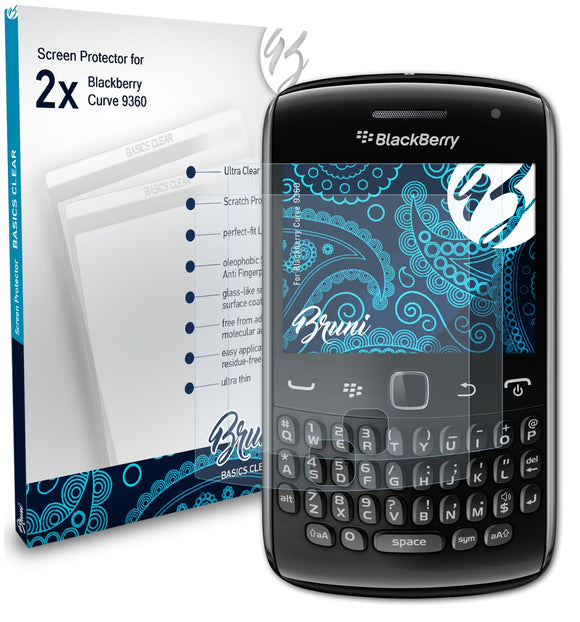 Bruni Basics-Clear Displayschutzfolie für Blackberry Curve 9360