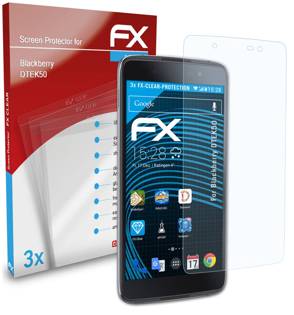 atFoliX FX-Clear Schutzfolie für Blackberry DTEK50