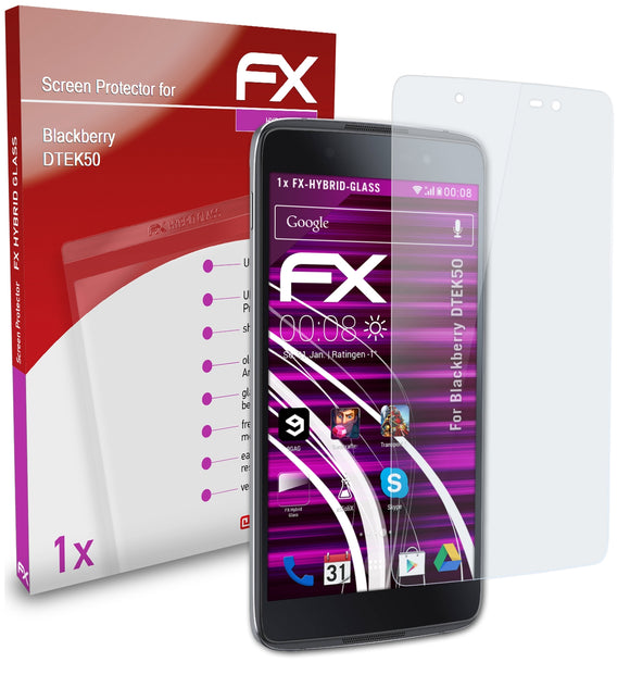 atFoliX FX-Hybrid-Glass Panzerglasfolie für Blackberry DTEK50