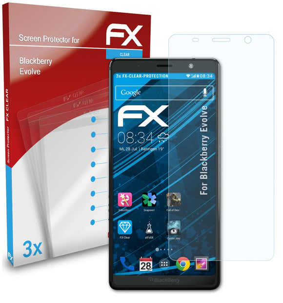 atFoliX FX-Clear Schutzfolie für Blackberry Evolve