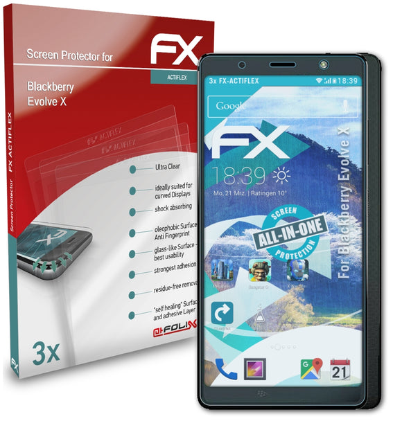 atFoliX FX-ActiFleX Displayschutzfolie für Blackberry Evolve X