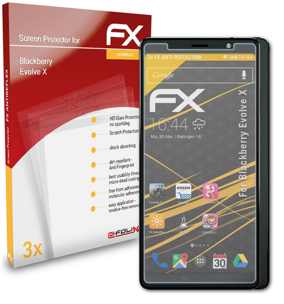 atFoliX FX-Antireflex Displayschutzfolie für Blackberry Evolve X