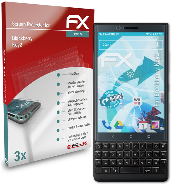 atFoliX FX-ActiFleX Displayschutzfolie für Blackberry Key2