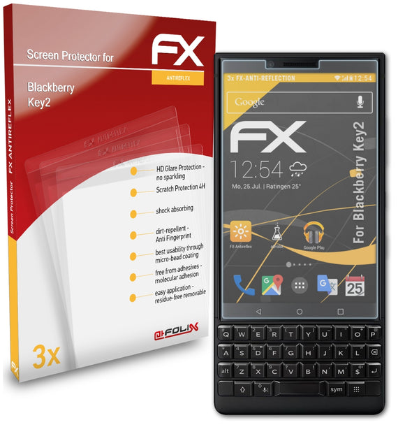 atFoliX FX-Antireflex Displayschutzfolie für Blackberry Key2