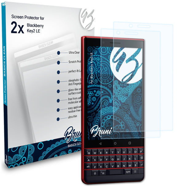 Bruni Basics-Clear Displayschutzfolie für Blackberry Key2 LE