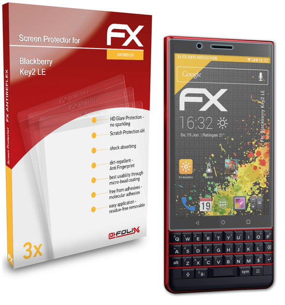 atFoliX FX-Antireflex Displayschutzfolie für Blackberry Key2 LE