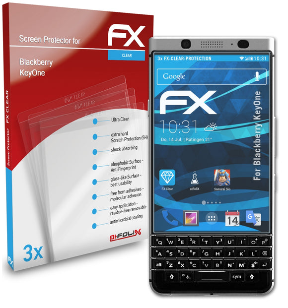 atFoliX FX-Clear Schutzfolie für Blackberry KeyOne