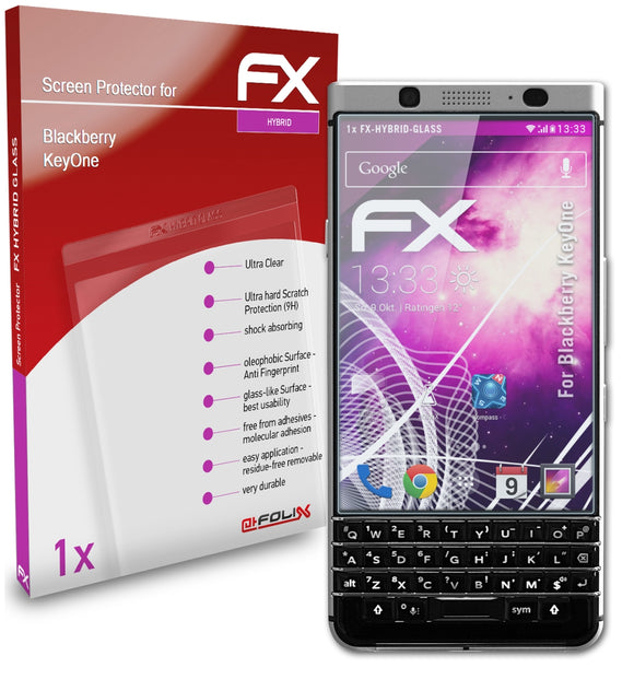 atFoliX FX-Hybrid-Glass Panzerglasfolie für Blackberry KeyOne