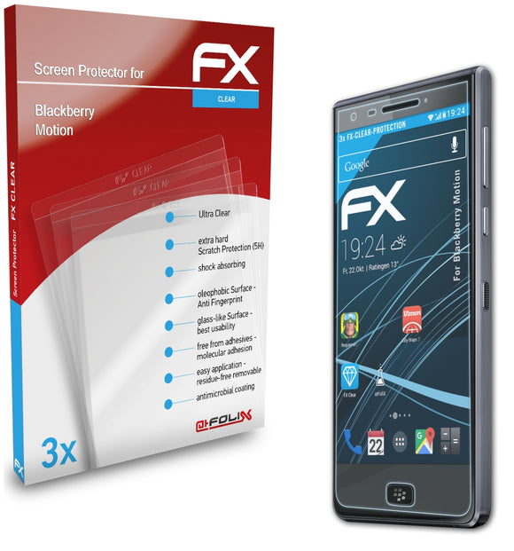 atFoliX FX-Clear Schutzfolie für Blackberry Motion
