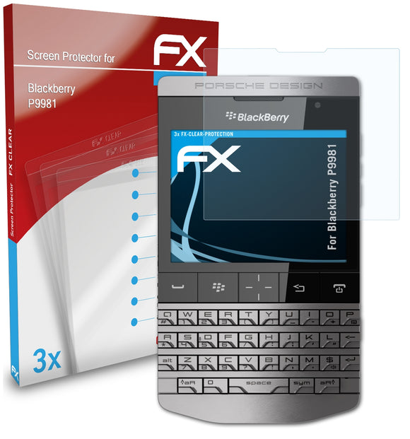 atFoliX FX-Clear Schutzfolie für Blackberry P9981