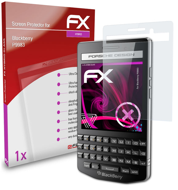 atFoliX FX-Hybrid-Glass Panzerglasfolie für Blackberry P9983